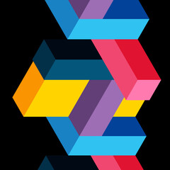 Abstract background. 3d cubes, cubic elements and blocks. Techno or business concept for wallpaper, banner, background, landing page