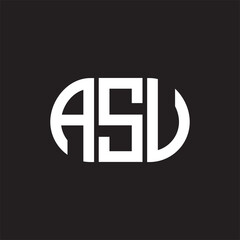 ASV letter logo design on black background. ASV