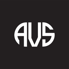 Fototapeta premium AVS letter logo design on black background. AVS