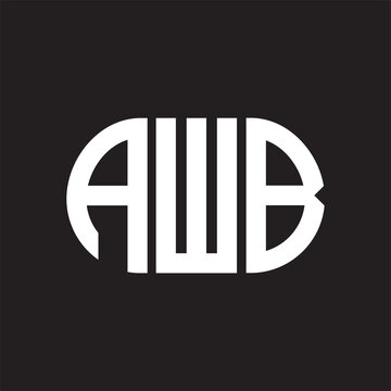 AWB letter logo design on black background. AWB