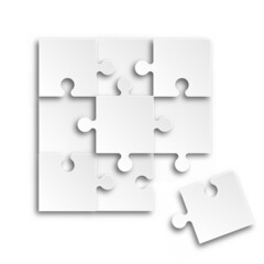 Puzzle piece business presentation. Vector