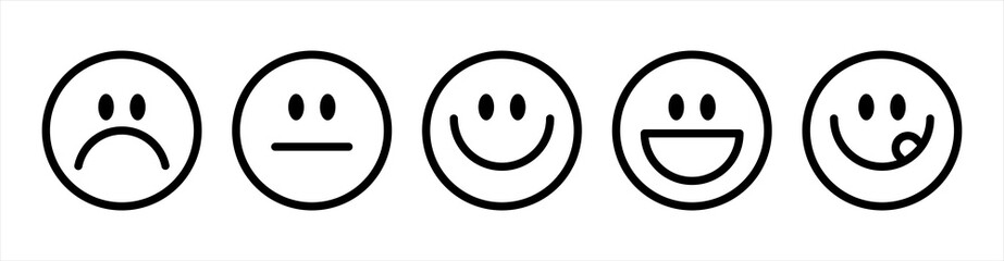 Emoji icon of satisfaction level.