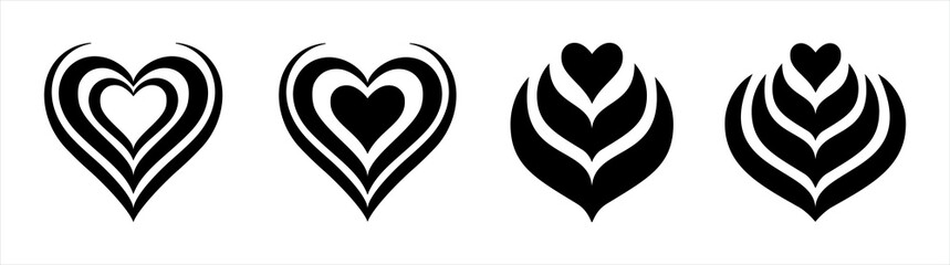 Coffee latte art icon. Hot coffee art Logo Icon Symbol - obrazy, fototapety, plakaty
