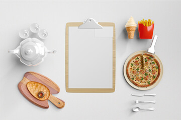 Restaurant menu concept mockup