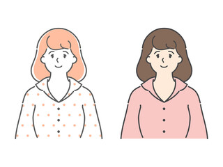 働く女性上半身色違いセット