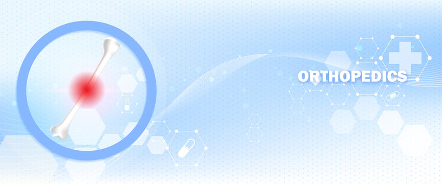 Abstract science medical orthopedics of humerus and forearm injury. The concept for hospital and research.