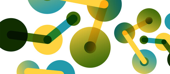 Abstract background. Round dots connected by lines. Trendy techno business template for wallpaper, banner, background or landing