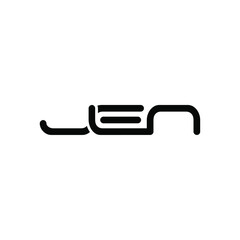 JEN Letter Initial Logo Design Template Vector Illustration - obrazy, fototapety, plakaty