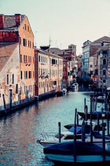 Small Canal and Old Buildings in Venice, Italy