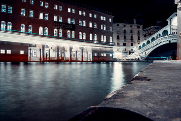 Fototapeta premium Long Exposure of Rialto Bridge in Venice, Italy