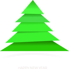 Christmas tree vector illustration isolated on beige background. Christmas and New Year holidays symbol. Mock up for greeting card, minimalism