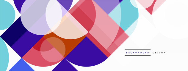 Obraz premium Beautiful abstract background. Circles, triangle shapes, and squares. Minimal geometric template for wallpaper, banner, background or landing