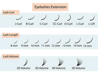 Eyelash extension guide. Infographic vector illustration. Training poster