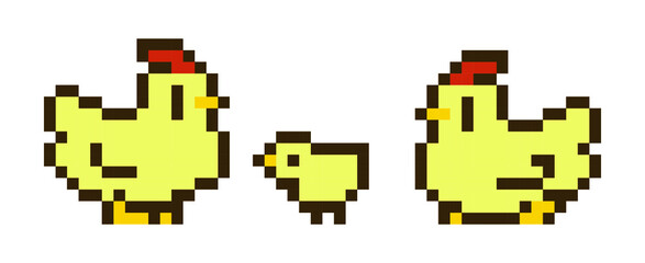 chicken pixel art.