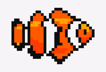 Fototapeta premium Clownfish pixel art.