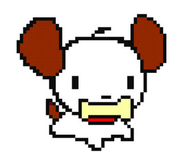 Fototapeta premium Dog pixel art.