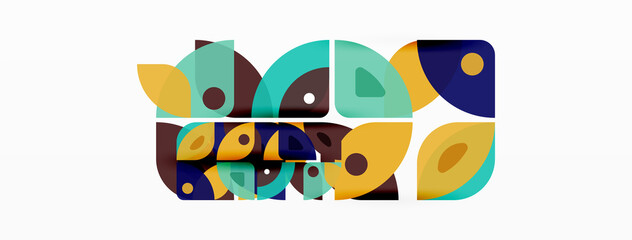 Lines, squares, circles and triangles. Geometric abstract background for wallpaper, banner, background, presentation or landing page