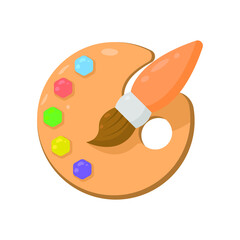 Abstract Flat Cartoon Education School College Study Glass Bwush With Palette Vector Design Style Element Isolated Grades Learning Concept