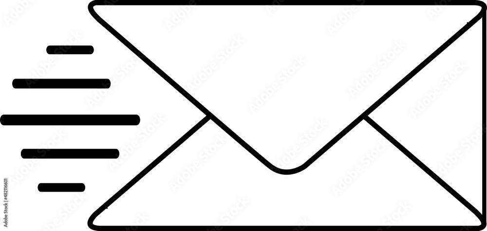 Poster send message icon on white background