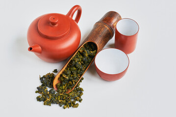 Traditional сhinese teapot made of Yixing clay, oolong 