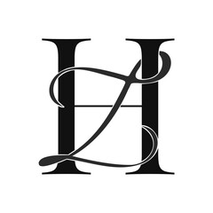 hz, zh, monogram logo. Calligraphic signature icon. Wedding Logo Monogram. modern monogram symbol. Couples logo for wedding