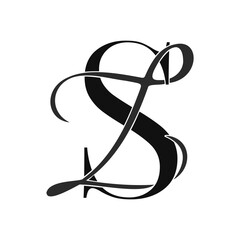 sz, zs, monogram logo. Calligraphic signature icon. Wedding Logo Monogram. modern monogram symbol. Couples logo for wedding