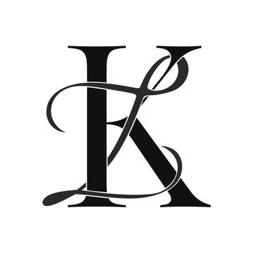 kz, zk, monogram logo. Calligraphic signature icon. Wedding Logo Monogram. modern monogram symbol. Couples logo for wedding