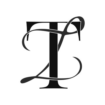tz, zt, monogram logo. Calligraphic signature icon. Wedding Logo Monogram. modern monogram symbol. Couples logo for wedding