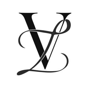 vz, zv, monogram logo. Calligraphic signature icon. Wedding Logo Monogram. modern monogram symbol. Couples logo for wedding