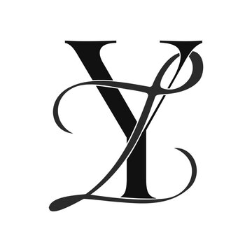 yz, zy, monogram logo. Calligraphic signature icon. Wedding Logo Monogram. modern monogram symbol. Couples logo for wedding