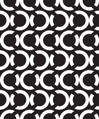 Black and white seamless pattern. Round shapes