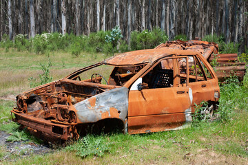 Rusty Burnt Cars 