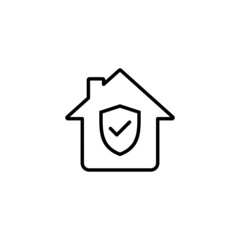 home insurance icon. home protection sign and symbol