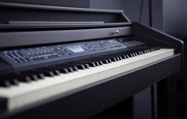 Obraz na płótnie Canvas Close-up of keys of an electronic piano.