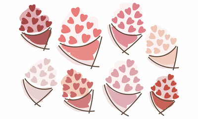 ハート型　花束　イラスト