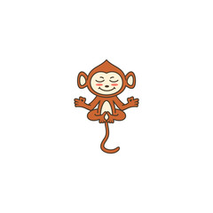 Meditation yoga chill relaxing monkey medical logo 
