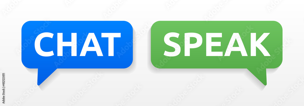 Poster chat speak text on speech bubble icon vector. communication concept