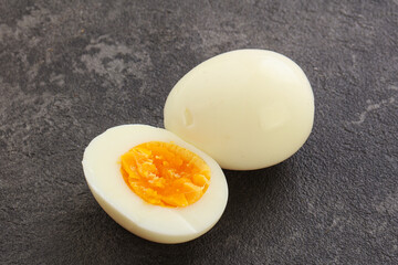 Boiled chicken egg for breakfast