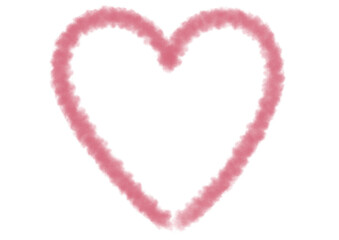 クレヨンで描いたハートの手描きイラスト　バレンタイン