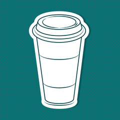 Coffee Cup. Vintage Colors Icon or Template.