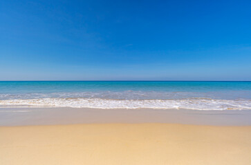 Empty sea sand and beach summer background with copy space Amazing beach beautiful sand in Phuket Thailand