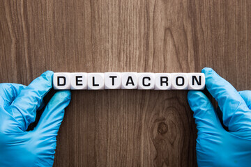 New covid-19 Deltacron variant strain symbol. Concept Medical and COVID-19 Omicron