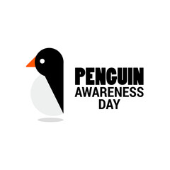 Vector illustration for the Penguin Awareness Day. Logo, label, emblem, icon