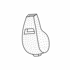 Hand drawn vector illustration of a whistle. Cute illustration of sport equipment icon on a white background.