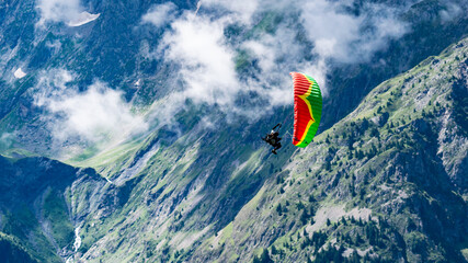 Speedglider flying in the mountains