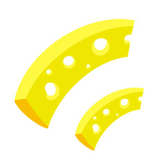 Piece of cheese. Food. Milk product. Flat vector illustration