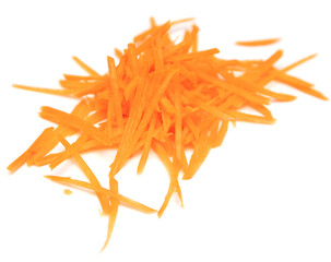 Fototapeta premium Sliced carrots isolated on white background.