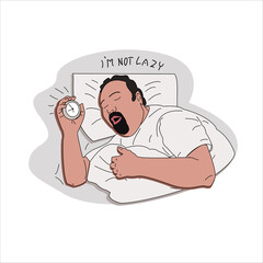 vector design of people sleeping and lazing in bed with the words 