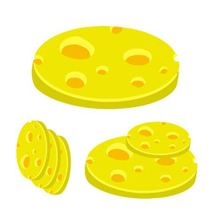 Piece of cheese. Food. Milk product. Flat vector illustration