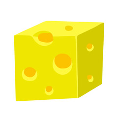 Piece of cheese. Food. Milk product. Flat vector illustration